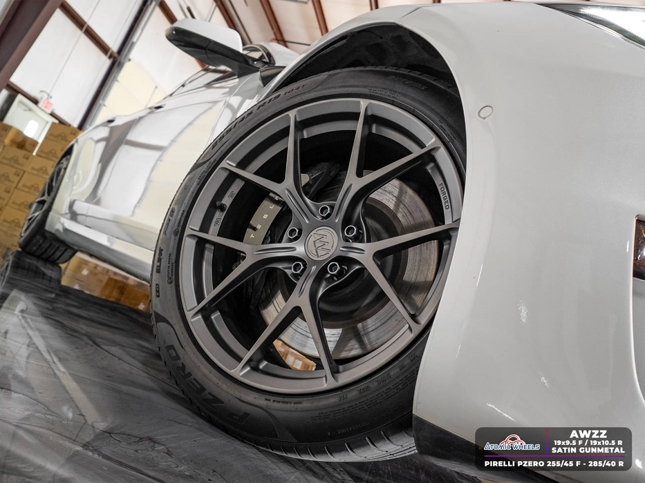 AWZZ for Tesla Model S 19x9.5 Inch +35 Offset Front Forged Wheels Satin Gunmetal