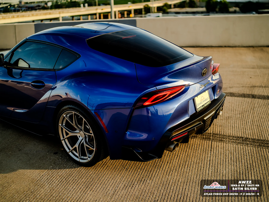 AWZZ for Toyota Supra MKV A90 19x9.5 Inch +22 Offset Forged Wheels Satin Silver Front