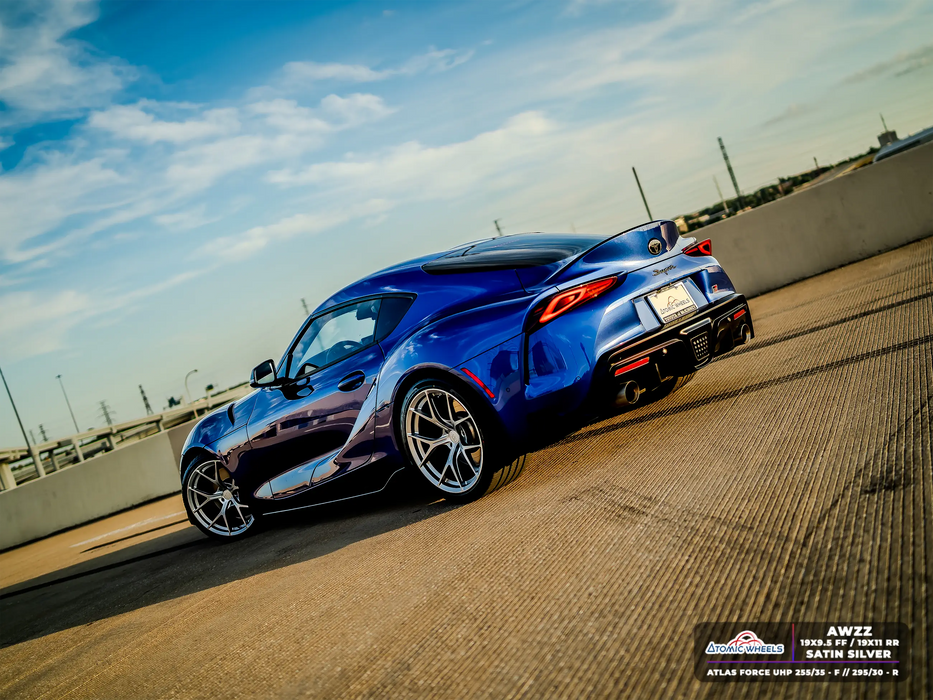 AWZZ for Toyota Supra MKV A90 19x9.5 Inch +22 Offset Forged Wheels Satin Silver Front
