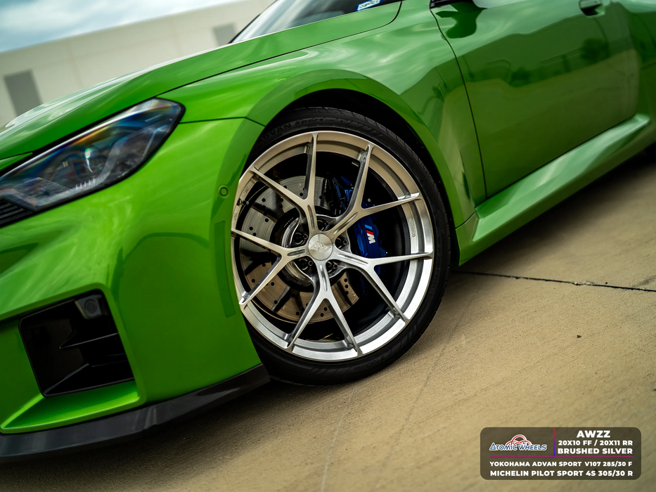 AWZZ for BMW M2/M3/M4 20x11 Inch +14 Offset Forged Wheels Brushed Silver