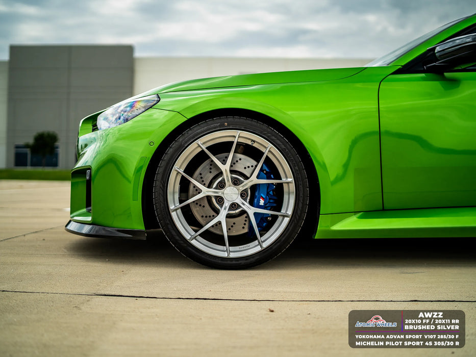 AWZZ for BMW M2/M3/M4 20x11 Inch +14 Offset Forged Wheels Brushed Silver