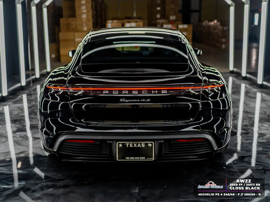 AWZZ for Porsche Taycan 20x11 Inch +50 Offset Forged Wheels Gloss Black