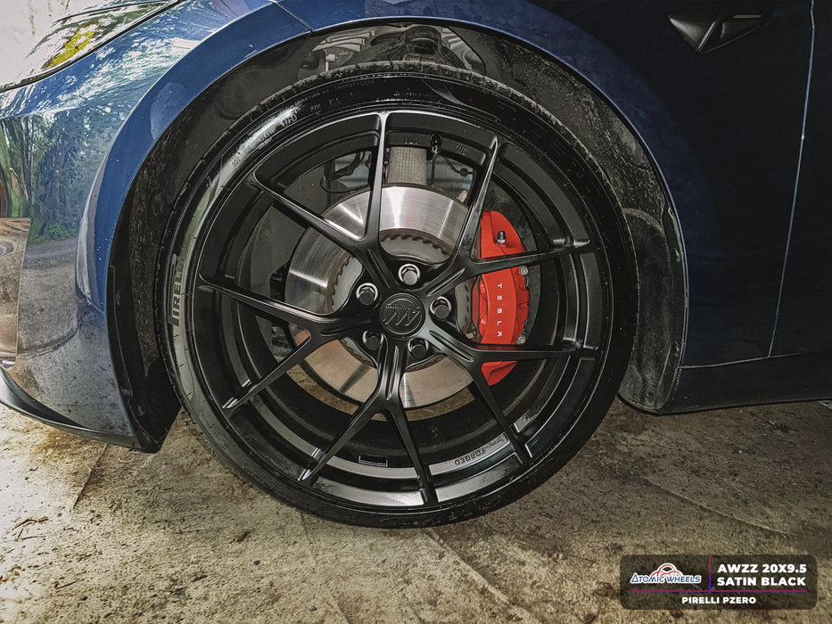 AWZZ for Tesla Model 3/Y 20x9.5 Inch +35 Offset Forged Wheels Satin Black