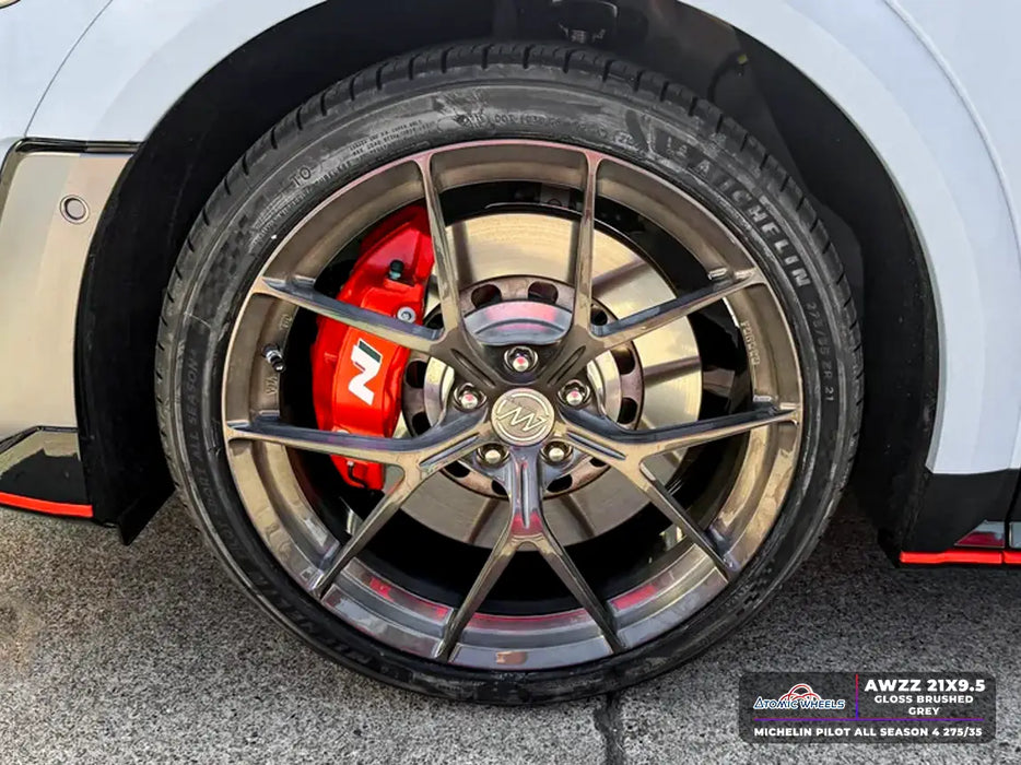 AWZZ for Hyundai IONIQ 5N 21x9.5 Inch +45 Offset Forged Wheels Gloss Brushed Grey