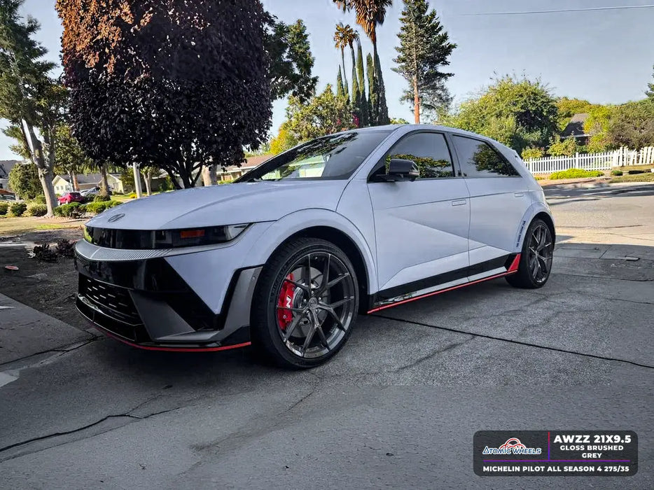 AWZZ for Hyundai IONIQ 5N 21x9.5 Inch +45 Offset Forged Wheels Gloss Brushed Grey