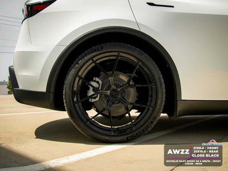 AWZZ Forged Wheels for Tesla Model 3/Y - 21" / 9.5" +35 / Gloss Black