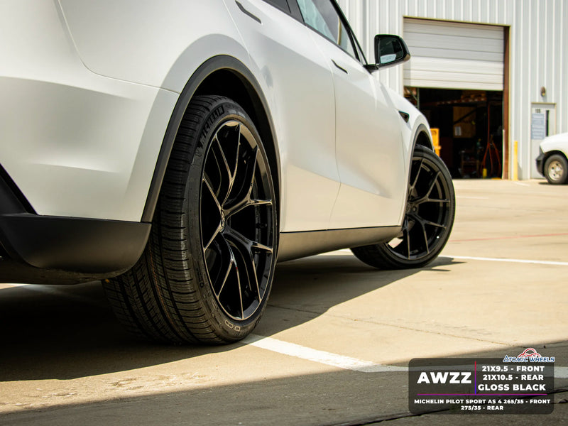 AWZZ Forged Wheels for Tesla Model 3/Y - 21" / 9.5" +35 / Gloss Black