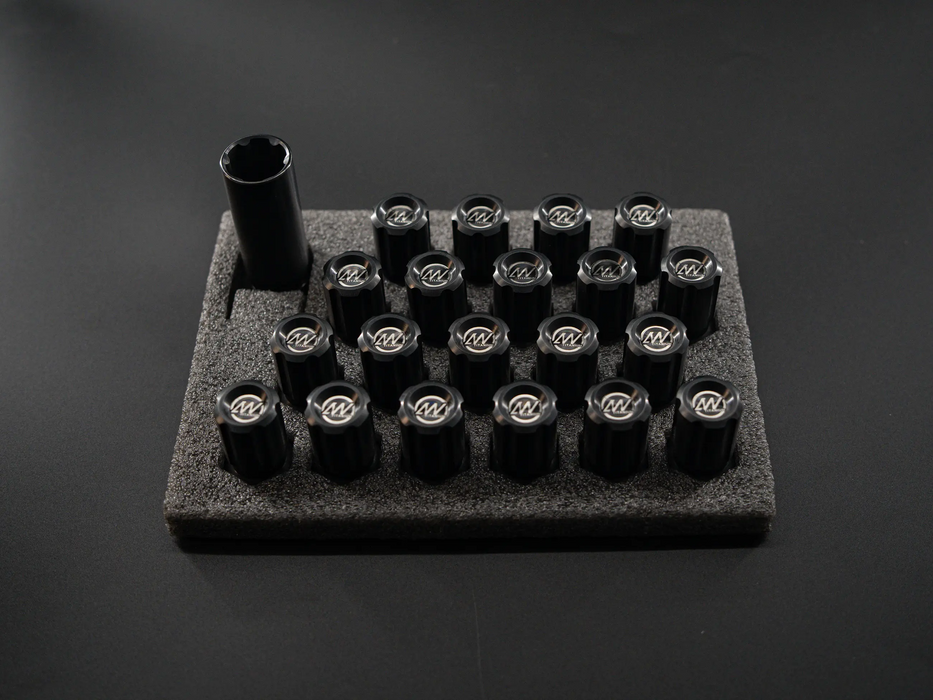 Titanium Closed GR5 Black with Logo Anti Theft Wheel Lug Nuts