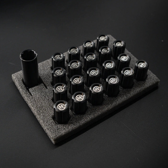 Titanium Closed GR5 Black with Logo Anti Theft Wheel Lug Nuts