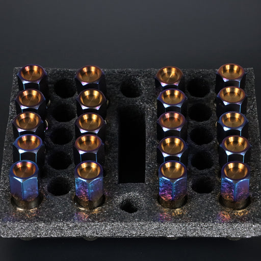 M14×1.5 mm Titanium Closed GR5 21mm Burned Gold Wheel Lug Nuts Set (Pack of 20pcs)
