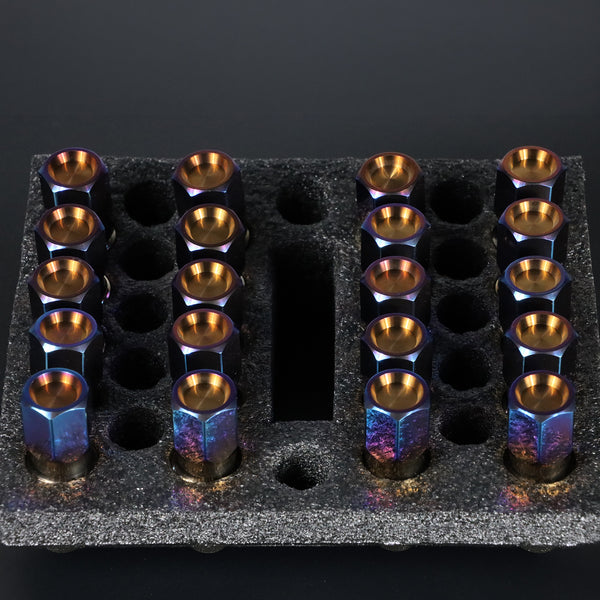 M14×1.5 mm Titanium Closed GR5 21mm Burned Gold Wheel Lug Nuts Set