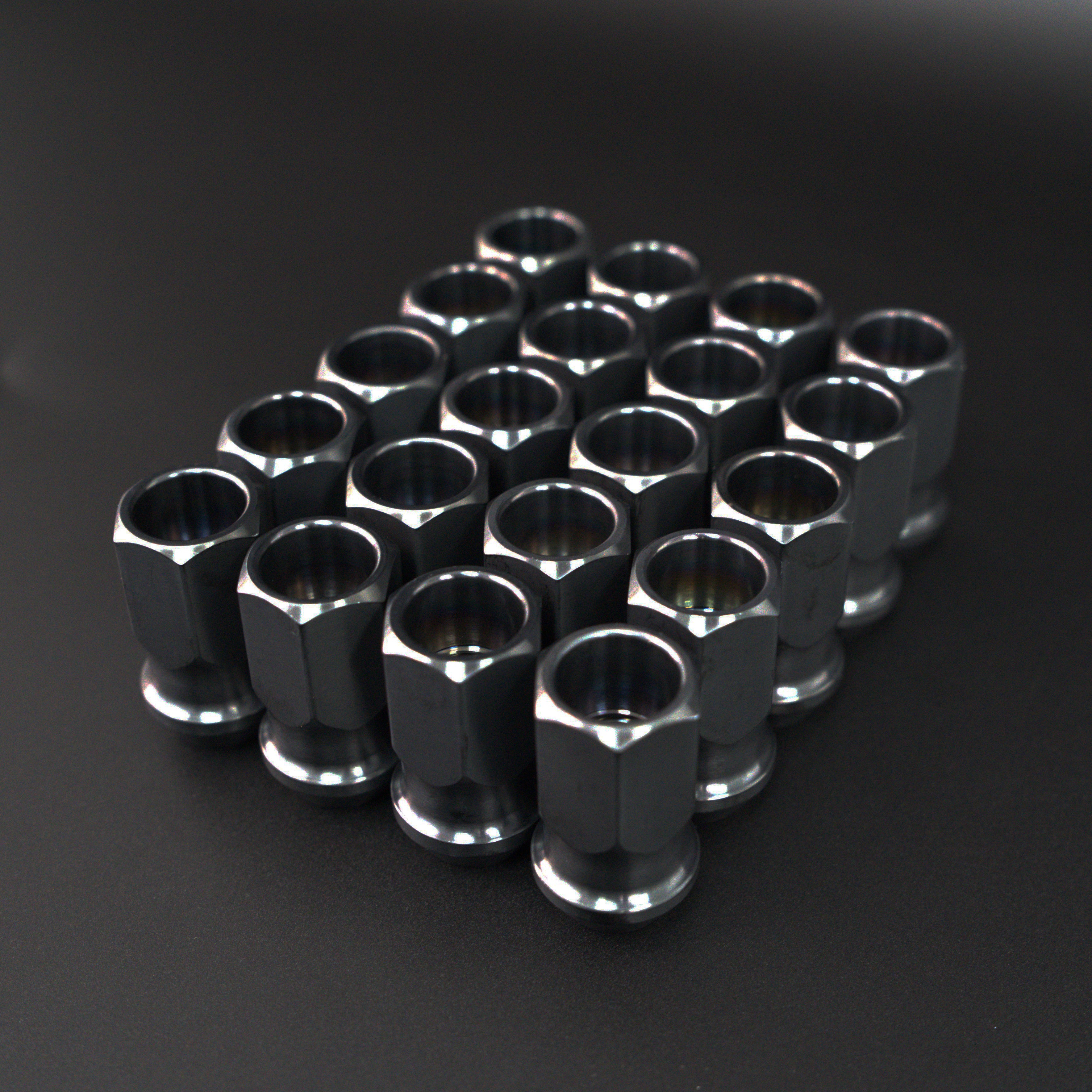 M14×1.5 mm Titanium Open GR5 21mm Black Wheel Lug Nuts Set (Pack