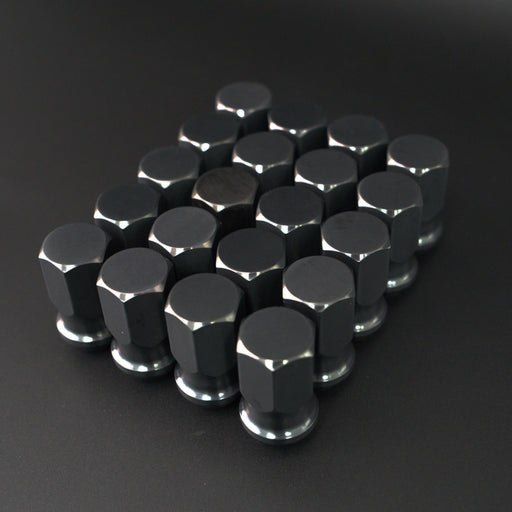 Titanium Closed GR5 21mm Black Wheel Lug Nuts Set for Tesla (Model 3, Y, X, S) and Rivian R1T/R1S pack of 20pcs