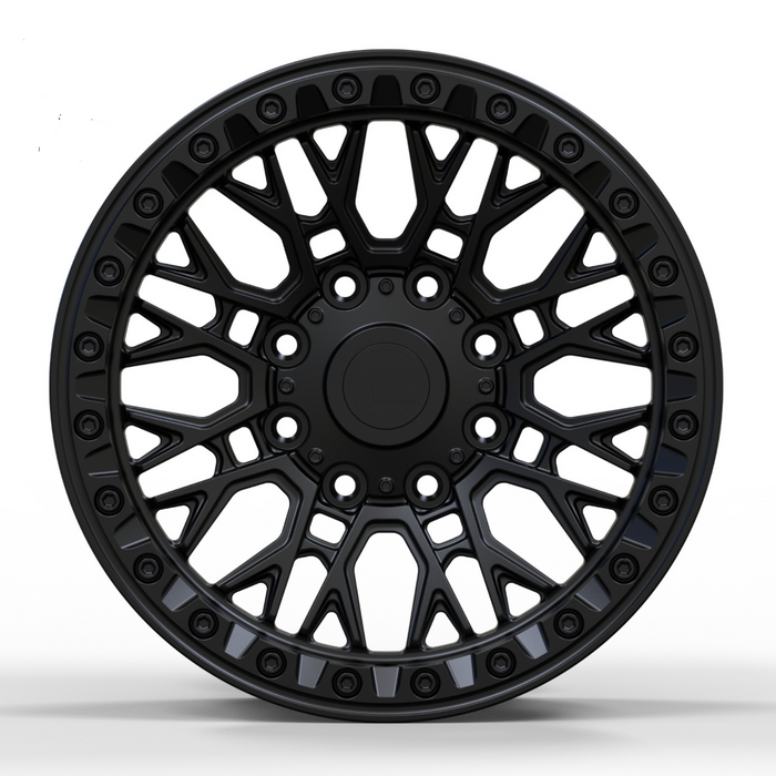 AWB3 for Hummer 18x9.0 Inch +0 Offset Forged Wheels Satin Black with Beadlock