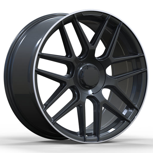 AW43 for Mercedes C/E/S-class 20x8.5 Inch +38 Offset Flow Form Wheels Satin Black Machine Lip