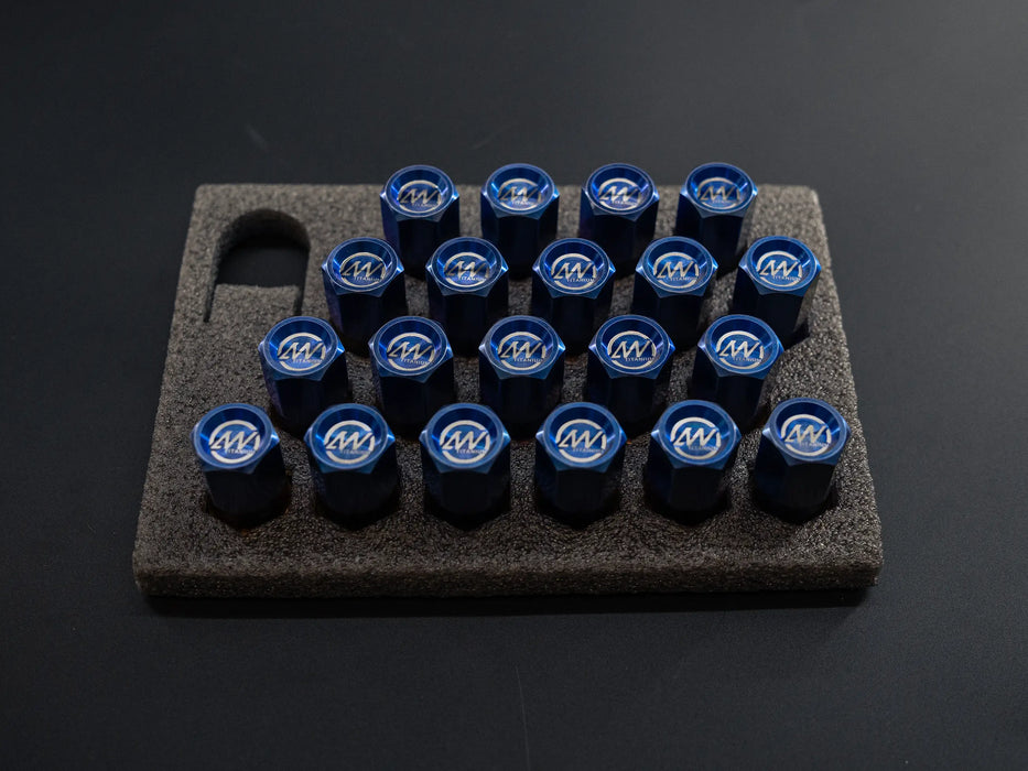 Titanium Closed GR5 21mm Burned Gold with Logo Wheel Lug Nuts
