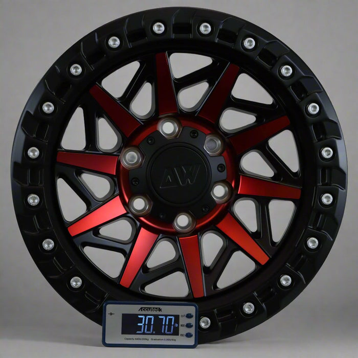 AWB1 for Ford F-150 17x9.0" +30 Red/Satin Black