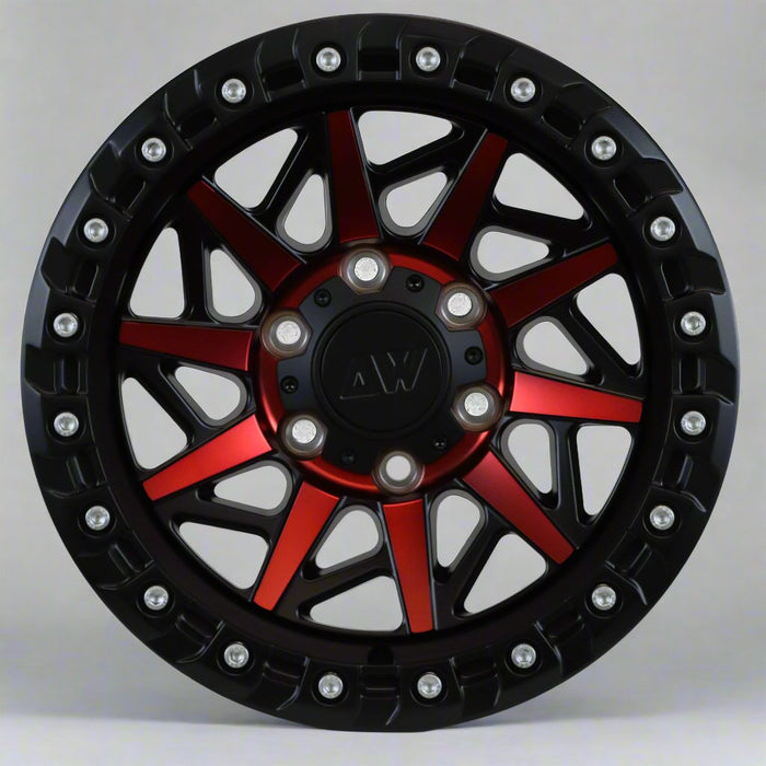 AWB1 for Ford F-150 17x9.0" +30 Red/Satin Black