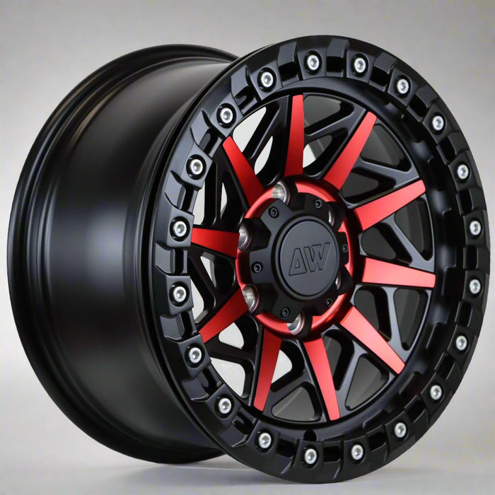 AWB1 for Ford F-150 17x9.0" +30 Red/Satin Black