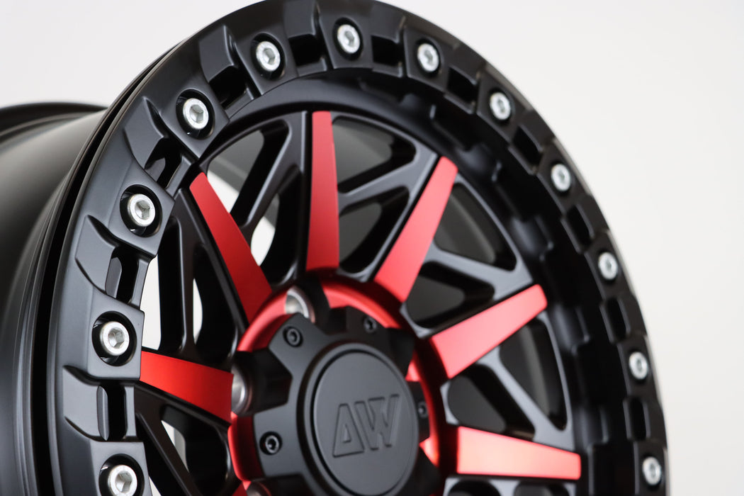 AWB1 for Ford F-150 17x9.0" +30 Red/Satin Black