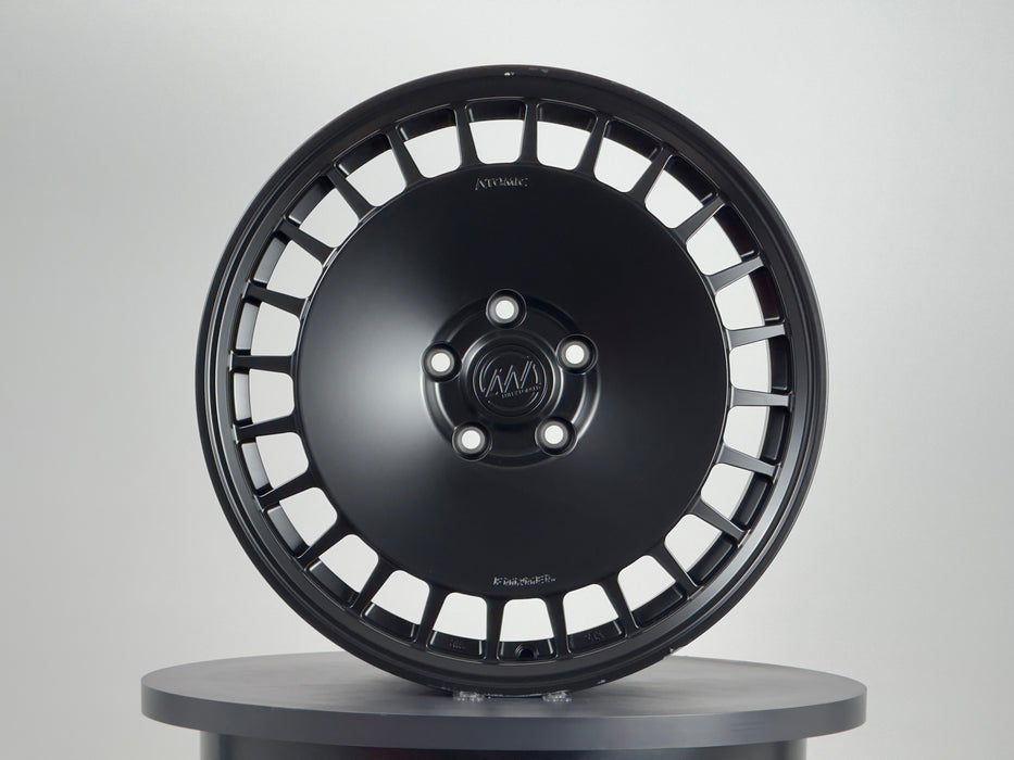 AWDX 18×8.5 Satin Black outlet demo wheel — actual unit, photo 1