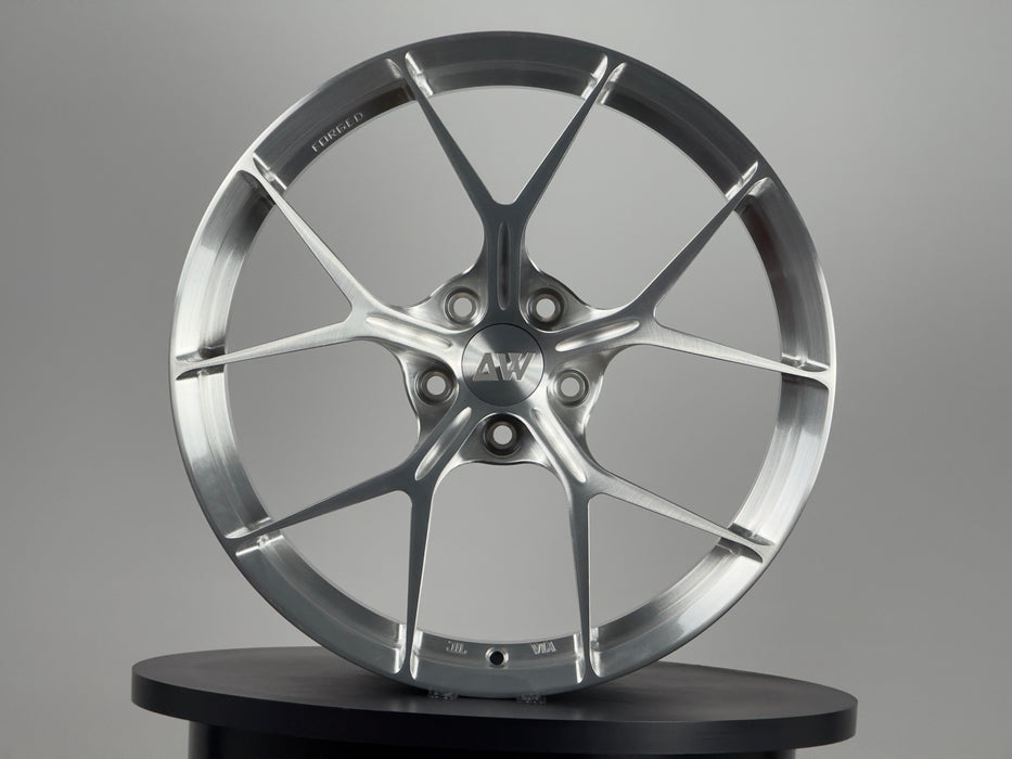 AWZZ 19×9.5 Brushed Silver outlet demo wheel — actual unit, photo 1