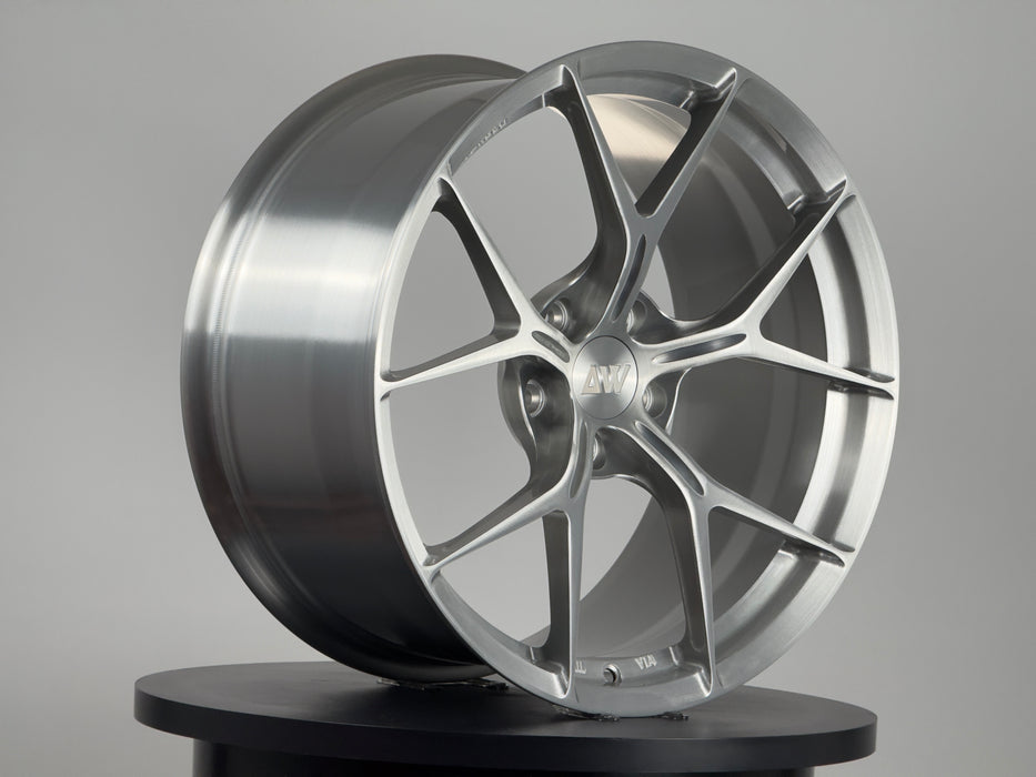 AWZZ 19×9.5 Brushed Silver outlet demo wheel — actual unit, photo 3