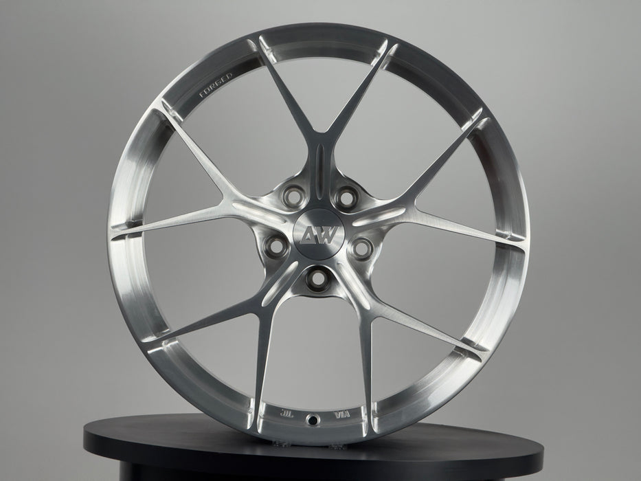 AWZZ 19×9.5 Brushed Silver outlet demo wheel — actual unit, photo 1