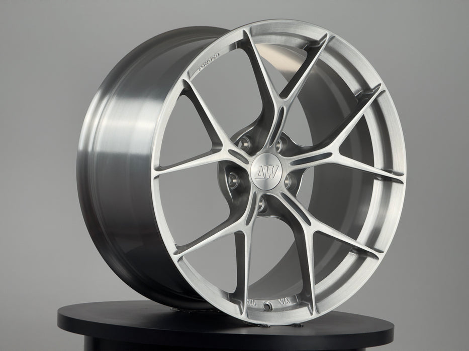 AWZZ 19×9.5 Brushed Silver outlet demo wheel — actual unit, photo 3