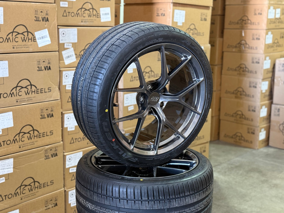 20 inch AWZZ Titan + Falken Azenis FK510 285/35R20 tire set for Tesla Model S