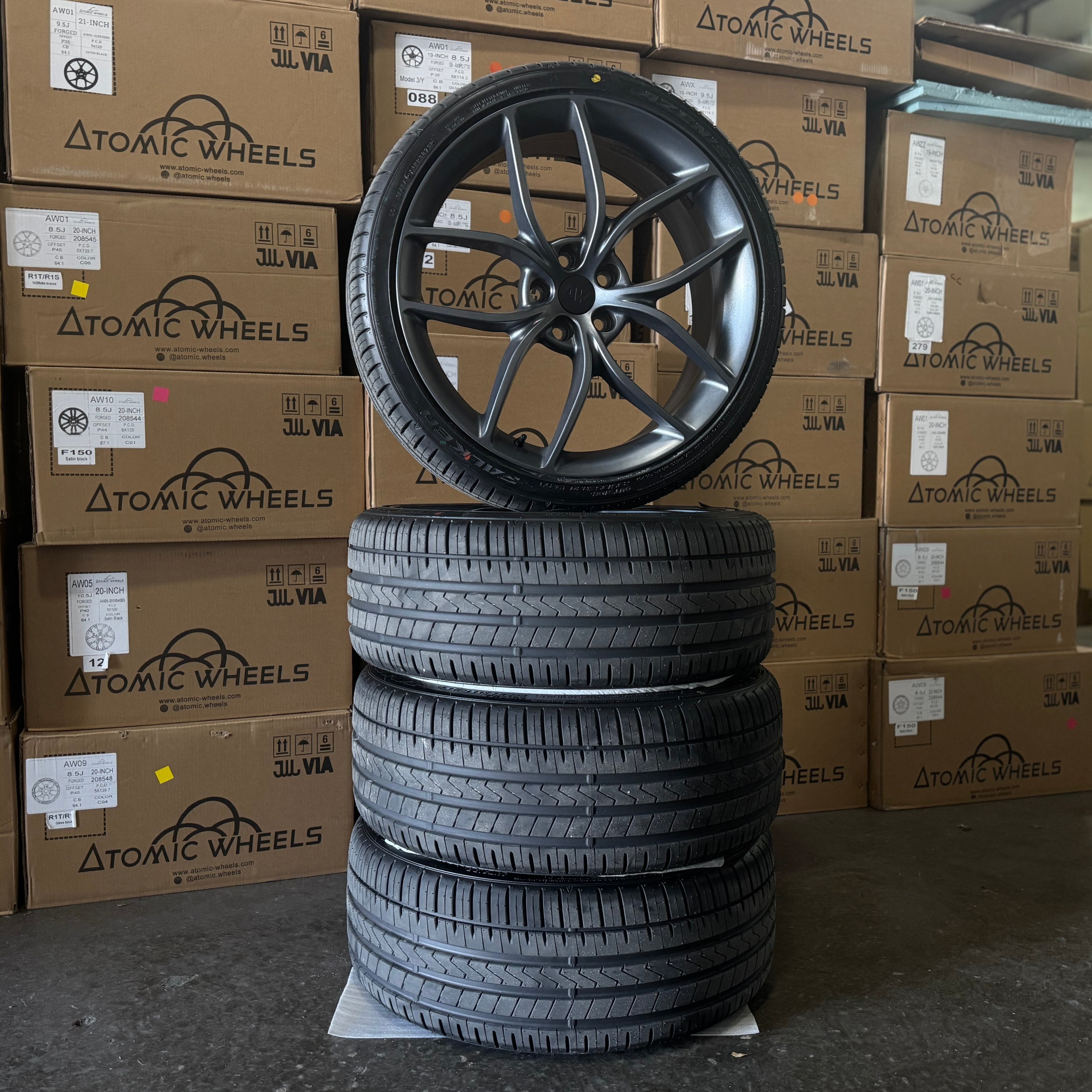 AW21 20x8.5 Inch Gunmetal Wheels + Falken Azenis FK510 235/35R20