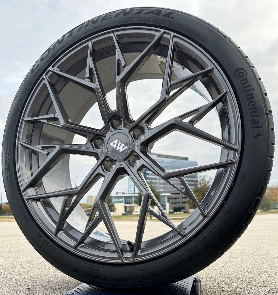 22 inch AW12 + Continental Extreme Contact 2 265/35R22-285/35R22 tire —  Atomic Wheels