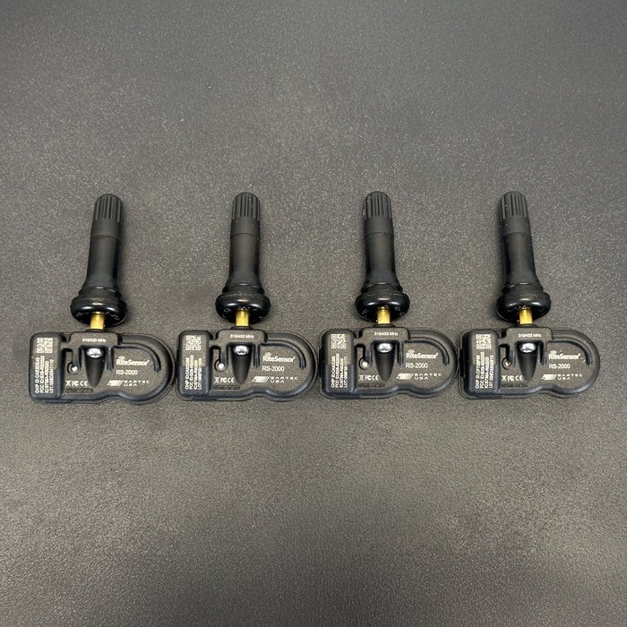 TPMS Sensor Pre-Programmed for Your Vehicle - 315/433 MHz | Rubber & Metal Valve Kit (Set of 4 Sensors)