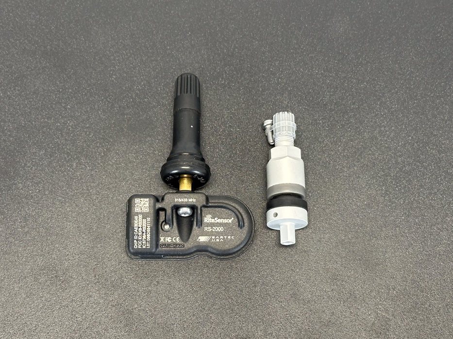 TPMS Sensor Pre-Programmed for Your Vehicle - 315/433 MHz | Rubber & Metal Valve Kit (Set of 4 Sensors)