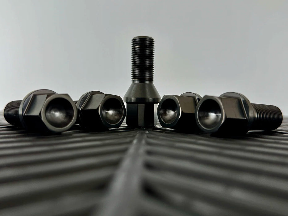 Titanium GR5 17mm Black Wheel Lug Bolts Set for BMW (Pack of 20)