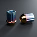 Titanium short anti-theft lug nuts, burned gold, seat and thread