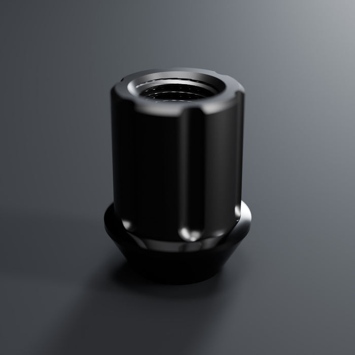 Titanium short anti-theft lug nut, black