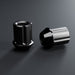 Titanium short anti-theft lug nuts, black, seat and thread