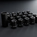 Titanium GR5 short anti-theft lug nut set with key, black, 20 pieces