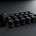 Titanium GR5 short anti-theft lug nut set with key, black, 24 pieces