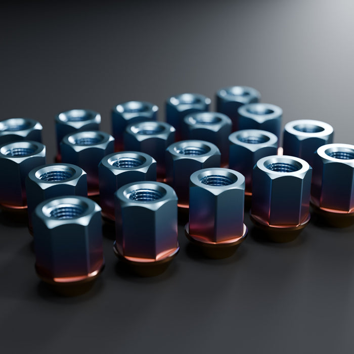 Titanium GR5 short standard hex lug nut set, burned gold, 20 pieces