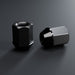 Titanium short hex lug nuts, black, seat and thread