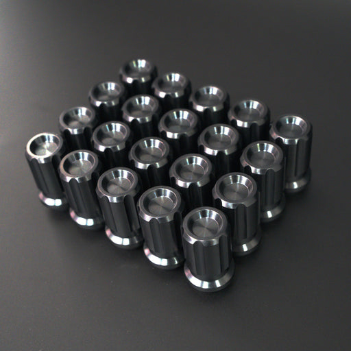 Titanium Closed GR5 Black Anti Theft Wheel Lug Nuts Set for Tesla (Model 3, Y, X, S) and Rivian R1T/R1S pack of 20pcs