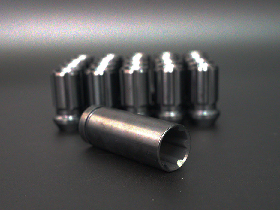 Titanium Closed GR5 Black Anti Theft Wheel Lug Nuts