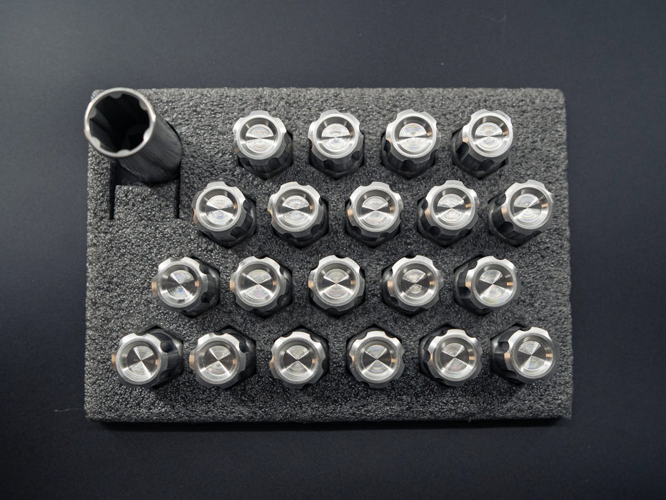 Titanium Closed GR5 Raw Finish Anti Theft Wheel Lug Nuts