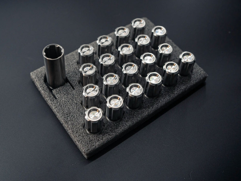 Titanium Closed GR5 Raw Finish Anti Theft Wheel Lug Nuts