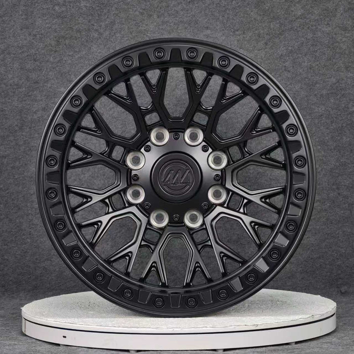 AWB3 for Hummer 18x9.0 Inch +0 Offset Forged Wheels Satin Black with Beadlock