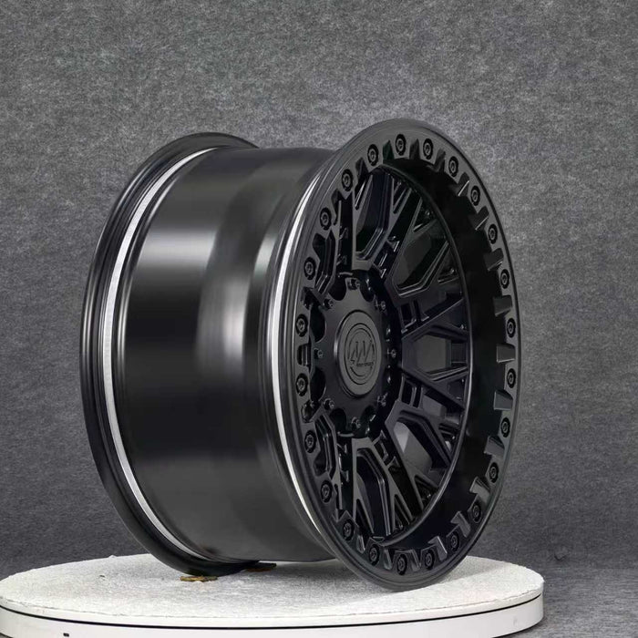 AWB3 for Hummer 18x9.0 Inch +0 Offset Forged Wheels Satin Black with Beadlock