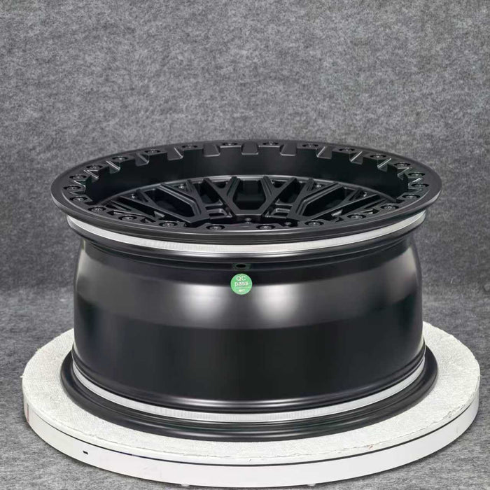 AWB3 for Hummer 18x9.0 Inch +0 Offset Forged Wheels Satin Black with Beadlock