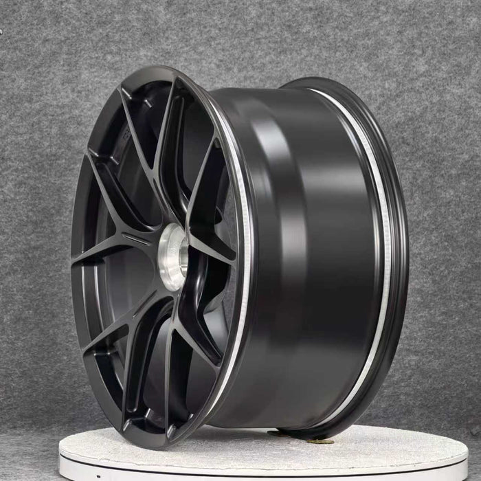 AWZZ for Porsche 911 (992) 21x12 Inch +60 Offset Forged Wheels Satin Black